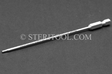 #11427 - 3.0mm Hex x 5"(125mm) OAL Stainless Steel Power Bit. hex bit, power bit, stainless steel