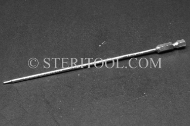 #11432 - 1.2mm Hex x 6"(150mm) OAL Stainless Steel Power Bit. hex bit, power bit, stainless steel