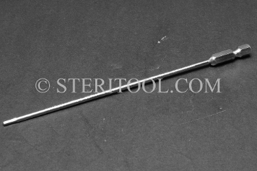 #11435 - 2.0mm Hex x 6"(150mm) OAL Stainless Steel Power Bit. hex bit, power bit, stainless steel