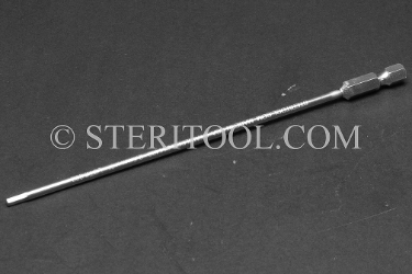 #11436 - 2.5mm Hex x 6"(150mm) OAL Stainless Steel Power Bit. hex bit, power bit, stainless steel