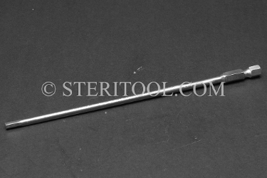 #11438 - 3.5mm Hex x 6"(150mm) OAL Stainless Steel Power Bit. hex bit, power bit, stainless steel
