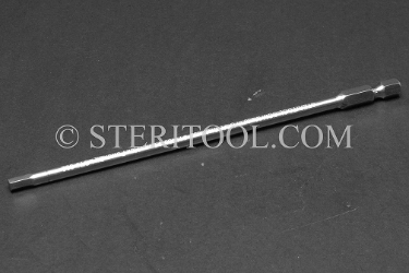 #11439 - 4.0mm Hex x 6"(150mm) OAL Stainless Steel Power Bit. hex bit, power bit, stainless steel