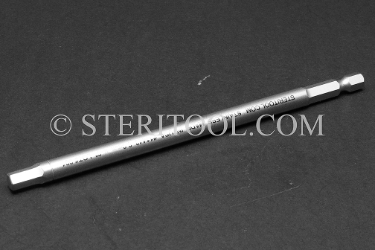 #11443 - 6.0mm Hex x 6"(150mm) OAL Stainless Steel Power Bit. hex bit, power bit, stainless steel