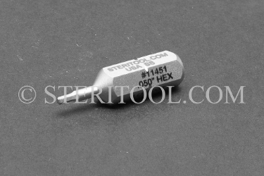 #11451 - 0.050" Hex x 1"(25mm) OAL Stainless Steel Bit for Bit Holders. hex, bit, stainless steel