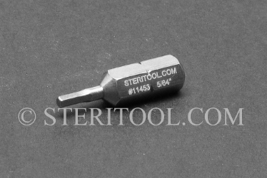 #11453 - 5/64" Hex x 1"(25mm) OAL Stainless Steel Bit for Bit Holders. hex, bit, stainless steel