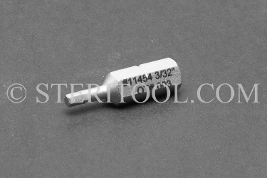 #11454 - 3/32" Hex x 1"(25mm) OAL Stainless Steel Bit for Bit Holders. hex, bit, stainless steel