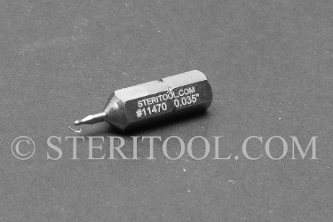 #11470 - 0.035" Ball Hex x 1"(25mm) OAL Stainless Steel Bit for Bit Holders. ball hex, bit, stainless steel