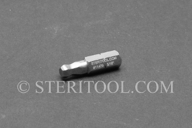 #11479 - 3/16" Ball Hex x 1"(25mm) OAL Stainless Steel Bit for Bit Holders. ball hex, bit, stainless steel