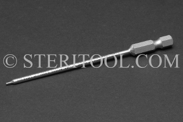 #11510 - 0.035" Hex x 4"(100mm) OAL Stainless Steel Power Bit. hex bit, power bit, stainless steel