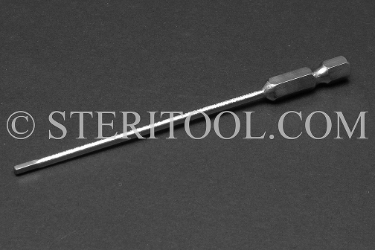 #11514 - 3/32" Hex x 4"(100mm) OAL Stainless Steel Power Bit. hex bit, power bit, stainless steel