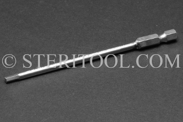 #11516 - 1/8" Hex x 4"(100mm) OAL Stainless Steel Power Bit. hex bit, power bit, stainless steel