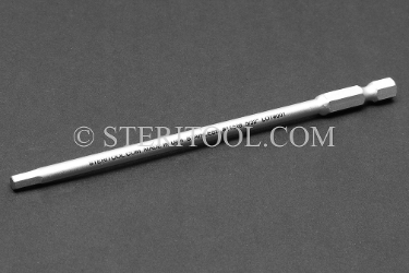 #11527 - 9/64" Hex x 5"(125mm) OAL Stainless Steel Power Bit. hex bit, power bit, stainless steel