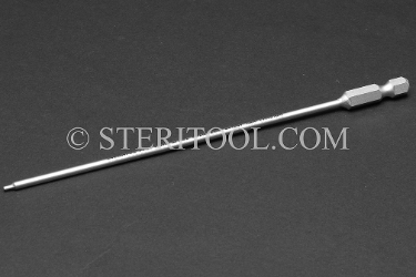 #11531 - 0.050" Hex x 6"(150mm) OAL Stainless Steel Power Bit. hex bit, power bit, stainless steel