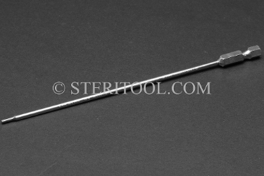 #11532 - 1/16" Hex x 6"(150mm) OAL Stainless Steel Power Bit. hex bit, power bit, stainless steel