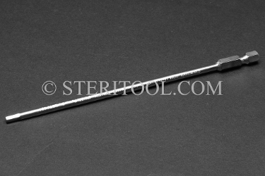 #11536 - 1/8" Hex x 6"(150mm) OAL Stainless Steel Power Bit. hex bit, power bit, stainless steel