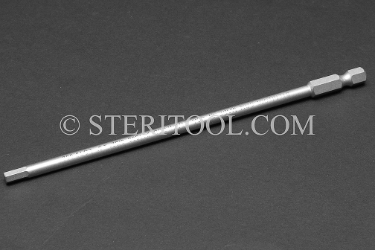 #11538 - 5/32" Hex x 6"(150mm) OAL Stainless Steel Power Bit. hex bit, power bit, stainless steel