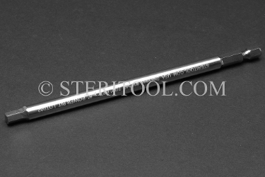 #11540 - 7/32" Hex x 6"(150mm) OAL Stainless Steel Power Bit. hex bit, power bit, stainless steel