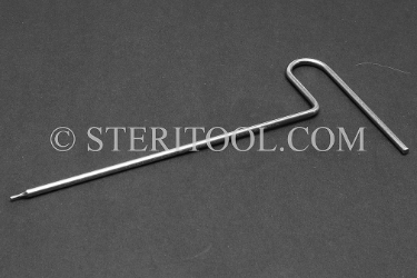 #11611_ST - 1.0mm Stainless Steel Formed T Hex Key, 4-1/2" (112mm) OAL. Single End. hex, T, stainless steel, allen