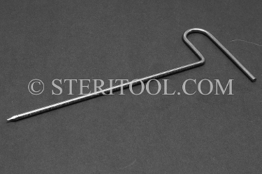 #11627 - 1.0mm Stainless Steel Ball Hex T, 115mm shaft length. Single End. ball hex, T, formed, stainless steel