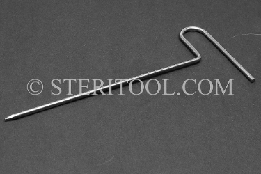 #11628 - 1.3mm Stainless Steel Ball Hex T, 115mm shaft length. Single End. ball hex, T, formed, stainless steel