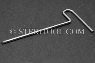 #11632 - 3.0mm Stainless Steel Ball Hex T, 115mm shaft length. Single End. ball hex, T, formed, stainless steel