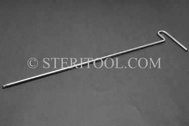 #11634_SP12 - 4.0mm Stainless Steel T Ball Hex Key, 12"(300mm) OAL. Single End. ball hex, T, stainless steel, allen