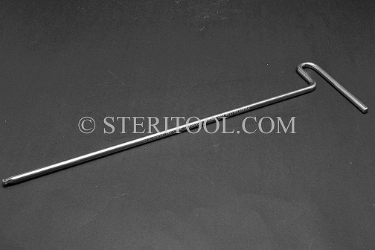 #11636SP12 - 5.0mm Stainless Steel T Ball Hex Key, 12"(300mm) OAL. Single End. ball hex, T, stainless steel, allen
