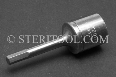 #11706 - 6mm Hex x 1/2 DR Stainless Steel Bit. 1/2 dr, 1/2dr, 1/2-dr, hex, bit, staInless steel