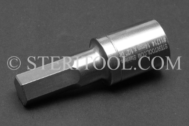 #11714 - 14mm Hex x 1/2 DR Stainless Steel Bit. 1/2 dr, 1/2dr, 1/2-dr, hex, bit, staInless steel