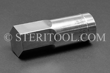 #11727- 27mm Hex x 1/2 DR Stainless Steel Bit. 1/2 dr, 1/2dr, 1/2-dr, hex, bit, staInless steel