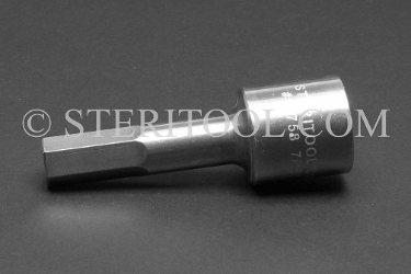 #11758 - 7/16" Hex x 1/2 DR Stainless Steel Bit. 1/2 dr, 1/2dr, 1/2-dr, hex, bit, staInless steel