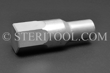 #11770 - 1-1/4" Hex x 1/2 DR Stainless Steel Bit. 1/2 dr, 1/2dr, 1/2-dr, hex, bit, staInless steel