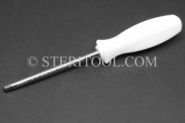 #11879 - 1/4" Stainless Steel Ball Hex Driver with Nylon Handle. ball hex, driver, scrrewdriver, stainless steel