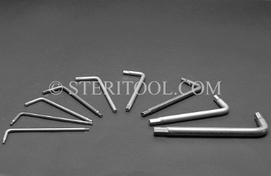 #11940 - SET: 9 pc Stainless Steel L Hex Key Standard Length Metric Set: 1.5mm ~ 6.0mm. L. hex, stainless steel