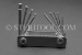 #12000 - Stainless Steel 9 pc Inch Folding Hex Key Set: 1/16" ~ 1/4". - 12000
