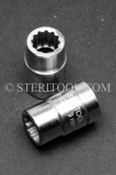 #12209 - 9mm 12pt x 3/8 DR Stainless Steel Standard Socket. 3/8 dr, 3/8dr, 3/8-dr, socket, 12pt, 12-pt, 12 pt, stainless steel