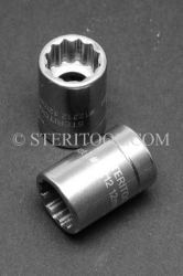 #12212 - 12mm 12pt x 3/8 DR Stainless Steel Standard Socket. 3/8 dr, 3/8dr, 3/8-dr, socket, 12pt, 12-pt, 12 pt, stainless steel