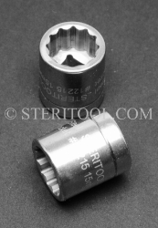 #12215 - 15mm 12pt x 3/8 DR Stainless Steel Standard Depth Socket. 3/8 dr, 3/8dr, 3/8-dr, socket, 12pt, 12-pt, 12 pt, stainless steel