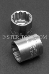 #12221 - 21mm 12pt x 3/8 DR Stainless Steel Standard Socket. 3/8 dr, 3/8dr, 3/8-dr, socket, 12pt, 12-pt, 12 pt, stainless steel