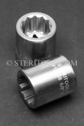 #12236 - 5/8" 12pt x 3/8 DR Stainless Steel Standard Socket. 3/8 dr, 3/8dr, 3/8-dr, socket, 12pt, 12-pt, 12 pt, stainless steel