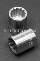 #12237 - 11/16" 12pt x 3/8 DR Stainless Steel Standard Socket. 3/8 dr, 3/8dr, 3/8-dr, socket, 12pt, 12-pt, 12 pt, stainless steel