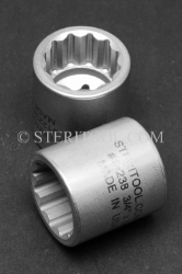 #12238 - 3/4" 12pt x 3/8 DR Stainless Steel Standard Socket. 3/8 dr, 3/8dr, 3/8-dr, socket, 12pt, 12-pt, 12 pt, stainless steel