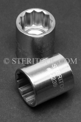#12239 - 13/16" 12pt x 3/8 DR Stainless Steel Standard Socket. 3/8 dr, 3/8dr, 3/8-dr, socket, 12pt, 12-pt, 12 pt, stainless steel