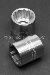 #12240 - 7/8" 12pt x 3/8 DR Stainless Steel Standard Socket. 3/8 dr, 3/8dr, 3/8-dr, socket, 12pt, 12-pt, 12 pt, stainless steel