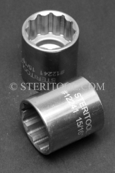 #12241 - 15/16" 12pt x 3/8 DR Stainless Steel Standard Socket. 3/8 dr, 3/8dr, 3/8-dr, socket, 12pt, 12-pt, 12 pt, stainless steel