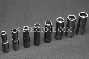 #12250 - SET: 8pc 3/8DR Deep Socket Metric 8MM-15MM 3/8 dr, 3/8dr, 3/8-dr, deep socket, 12pt, 12-pt, 12 pt, stainless steel
