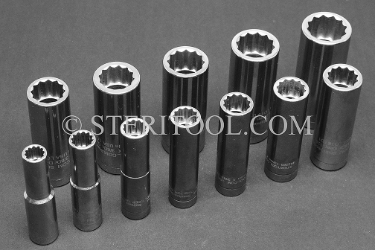 #12251 - SET: 12pc 3/8DR Deep Socket Metric 8MM-19MM  3/8 dr, 3/8dr, 3/8-dr, deep socket, 12pt, 12-pt, 12 pt, stainless steel