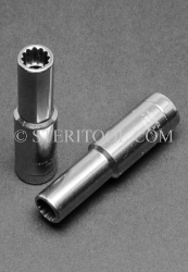 #12258 - 8mm 12pt x 3/8 DR Stainless Steel Deep Socket. 3/8 dr, 3/8dr, 3/8-dr, deep socket, 12pt, 12-pt, 12 pt, stainless steel