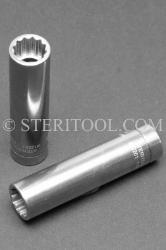 #12261 - 11mm 12pt x 3/8 DR Stainless Steel Deep Socket. 3/8 dr, 3/8dr, 3/8-dr, deep socket, 12pt, 12-pt, 12 pt, stainless steel