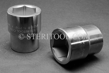 #12318 - 1-7/16" X 3/4 DR Stainless Steel Standard Socket. 3/4dr, 3/4-dr, 3/4 dr, socket, stainless steel